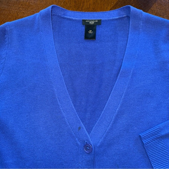 Ann Taylor women’s petite 3/4 sleeve cardigan sweater acrylic wool blend SP - Picture 5 of 12